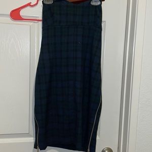 Dark green tartan Zara dress